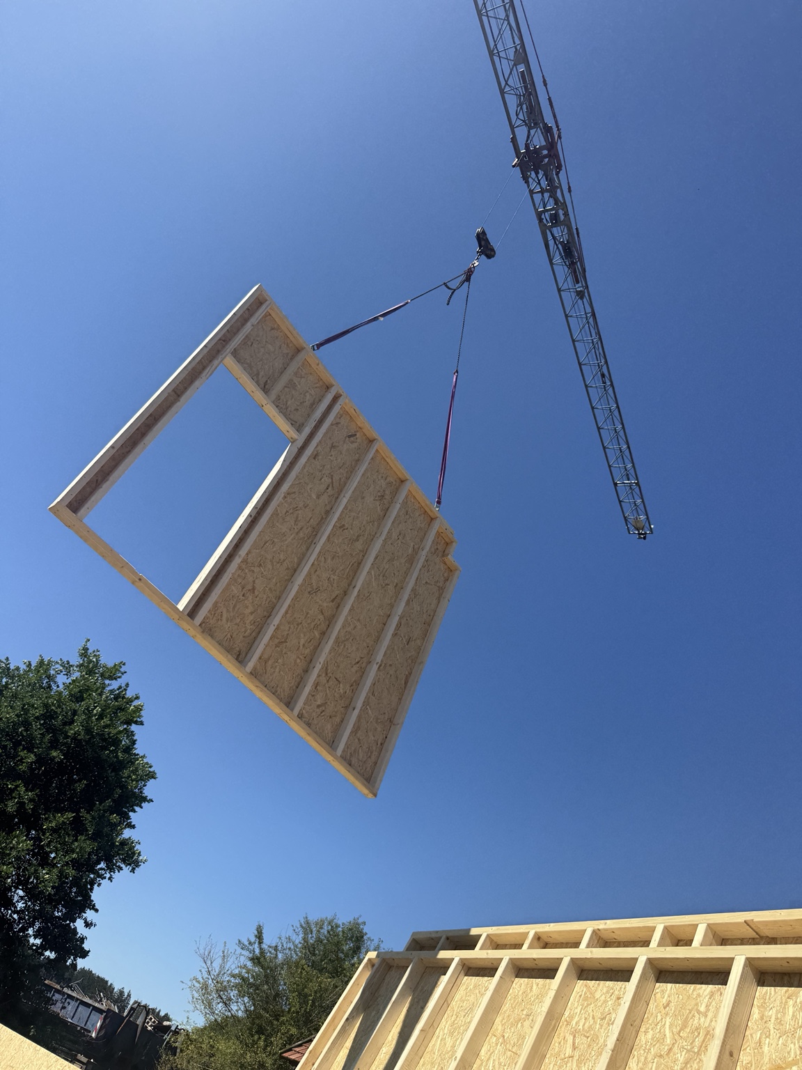 Holzrahmenbau für eine Wohnraumerweiterung
